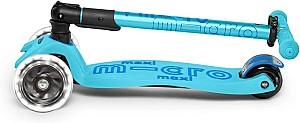 Trotineta Micro Maxi Deluxe Foldable LED Bright Blue