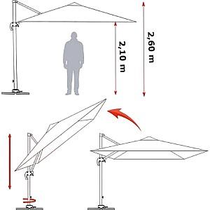 Umbrela Ekspand Roma 420 cm Maro (58896)