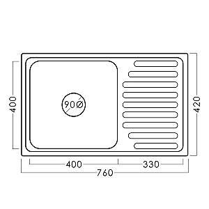Chiuveta de bucatarie Fabiano 76x42  0,8  FB  RIF  L