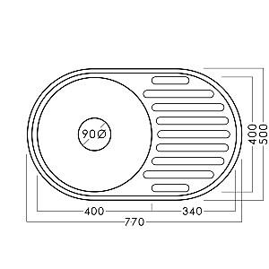 Chiuveta de bucatarie Fabiano 77*50 (0.8) RIF L