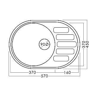 Chiuveta de bucatarie Becky 57 45 0.6 BK ELP L