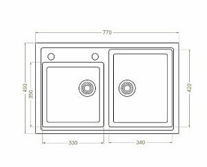 Chiuveta de bucatarie Montebella Angora 780 500/18