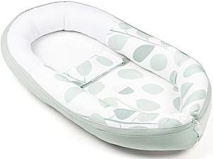Cuib pentru bebelus doomoo Cocoon Leaves Aqua Green