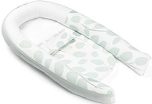 Cuib pentru bebelus doomoo Cocoon Leaves Aqua Green