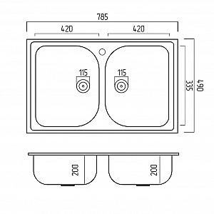 Chiuveta de bucatarie ELEFANT PREMIUM EQUATORIA 7950 Black Mettalic