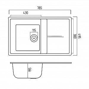 Chiuveta de bucatarie ELEFANT PREMIUM SELENA 7850 GRAFIT