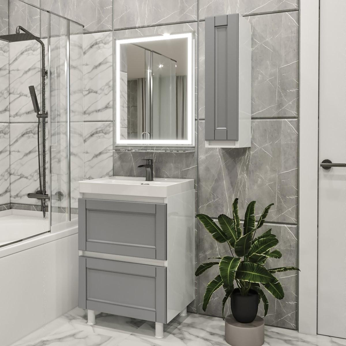 Set de mobila de baie PS Lotos 60-20 (vops./PAL) Gri