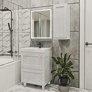 Set de mobila de baie PS Lotos 60-30 (vops./PAL) Alb