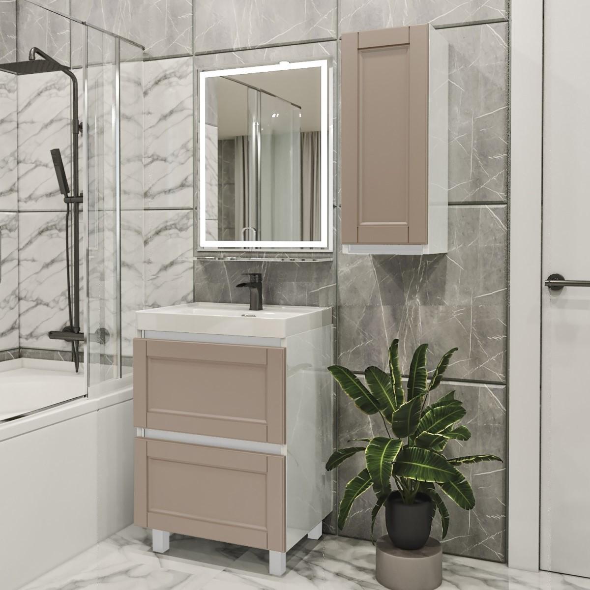 Set de mobila de baie PS Lotos 60-30 (vops./PAL) Cappuccino