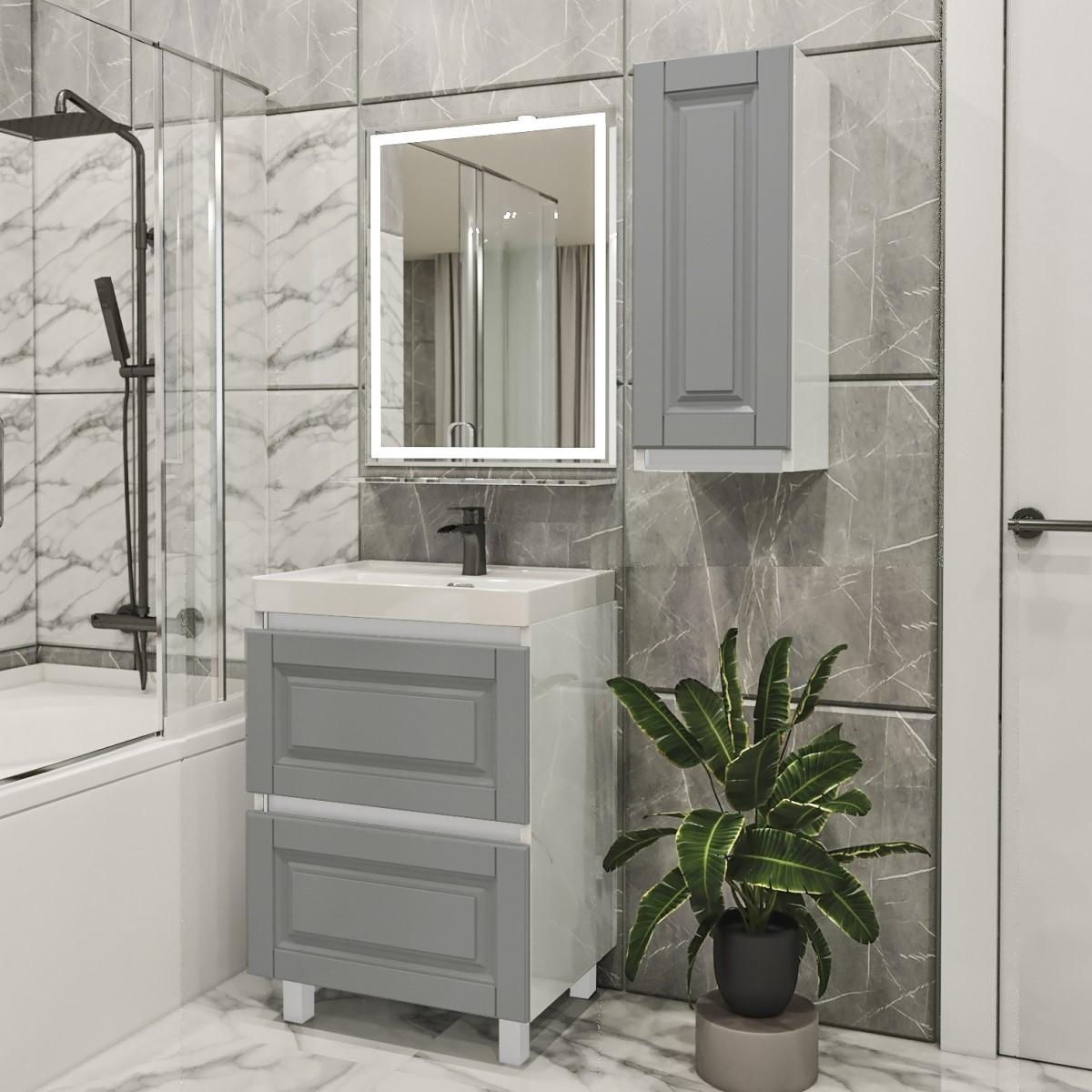 Set de mobila de baie PS Lotos 60-30 (vops./PAL) Gri