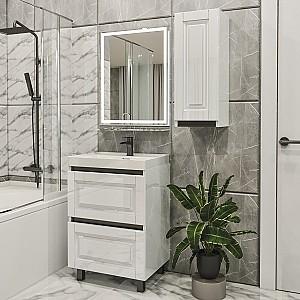 Set de mobila de baie PS Lotos 60-30 (vops./PAL) (carcasa Alb / Negru) Alb