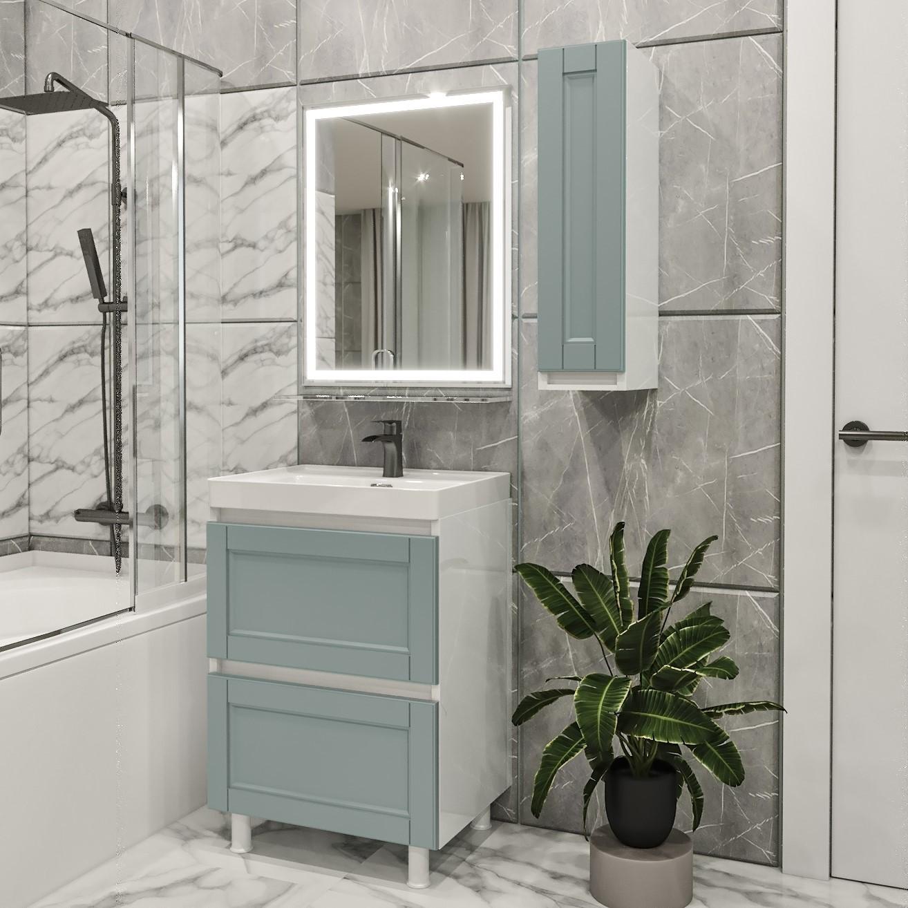 Set de mobila de baie PS Lotos 60-20 (vops./PAL) Verde Deschis