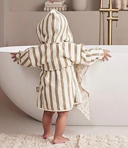 Halat de baie Jollein Stripe Terry Olive Green GOTS (1-2 years)