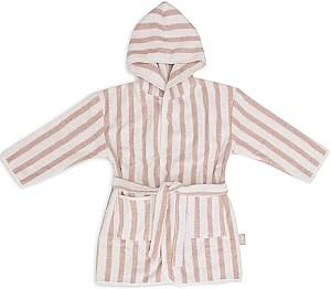 Halat de baie Jollein Stripe Terry Wild Rose GOTS (1-2 years)