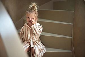 Halat de baie Jollein Stripe Terry Wild Rose GOTS (1-2 years)