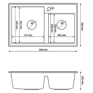 Chiuveta de bucatarie Granitan Hektor Grey
