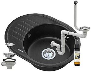 Chiuveta de bucatarie Granitan Luwr Black Metallic