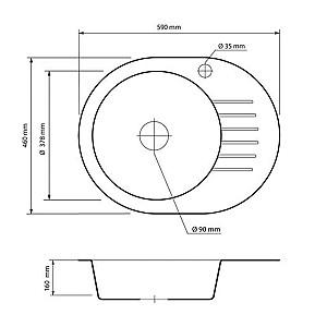 Chiuveta de bucatarie Granitan Luwr Black Metallic