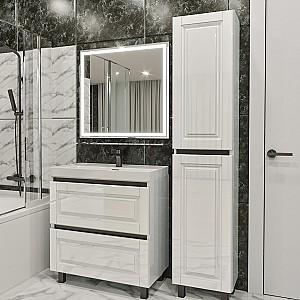 Set de mobila de baie PS Lilia 80-193 (vops./PAL) (carcasa Alb / Negru) Alb