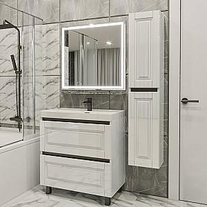 Set de mobila de baie PS Lilia 80-147 (vops./PAL) (carcasa Alb / Negru) Alb