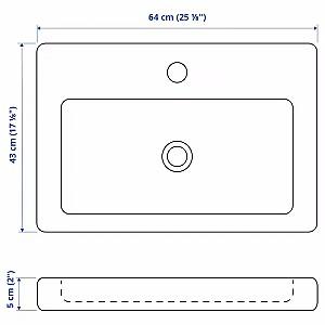 Set de mobila de baie IKEA Enhet/Tvallen/Pilkan cu sertare 140x43x65 Alb