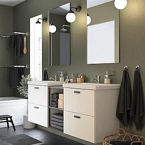 Set de mobila de baie IKEA Enhet/Lettan/Pilkan cu sertare/oglinda 164x43x65 Alb/Antracit