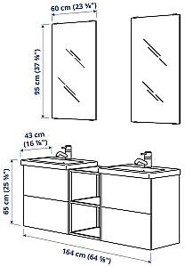 Set de mobila de baie IKEA Enhet/Lettan/Pilkan cu sertare/oglinda 164x43x65 Alb/Antracit