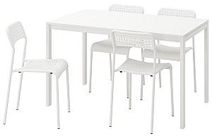 Set de masa si scaune IKEA Melltorp/Adde 125 cm Alb (1+4)