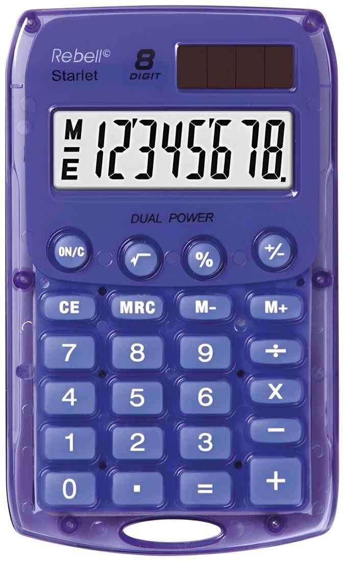 Calculator de masa Rebell Starlet, 8 cifre, 113x67 mm, 504760, Violet