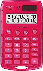 Calculator de masa Rebell Starlet, 8 cifre, 113x67 mm, 504821, roz