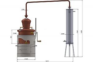Aparat de tuica Basculant 60 L S/M 200/6 Complect