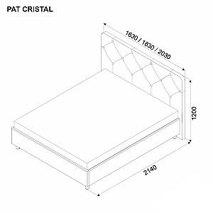 Pat Ambianta Cristal 1.6 m Alb tapitat + Saltea Salt Confort Clasic 160x200
