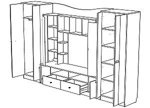 Living ML Mobila ML-7 (3400) Antracit(Gri)/Stejar Kraft Alb