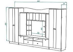 Living ML Mobila ML-7 (3400) Antracit(Gri)/Stejar Kraft Alb