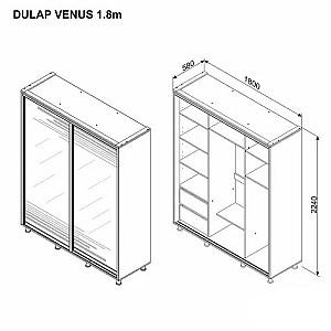 Dulap-cupe Ambianta Venus 1.8 m Grafit