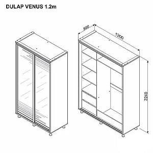 Dulap-cupe Ambianta Venus 1.2 m Artisan