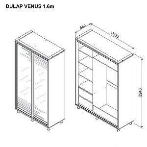 Dulap-cupe Ambianta Venus 1.6 m Artisan