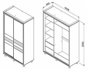 Dulap-cupe Ambianta Cristal 1.6 m Catania / Fungo