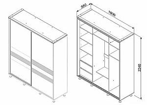 Dulap-cupe Ambianta Cristal 1.8 m Catania / Fungo