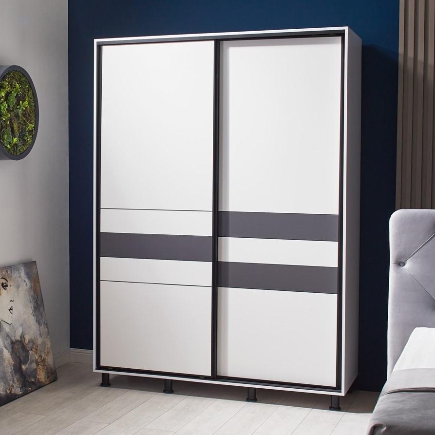 Dulap-cupe Ambianta Cristal 1.8 m Alb / Grafit