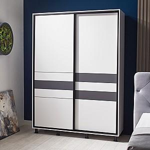 Dulap-cupe Ambianta Cristal 1.8 m Alb / Grafit