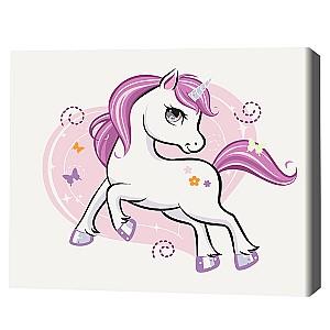 Tablou pe numere BrushMe Unicorn strălucitor 30×40 сm (fără cutie)