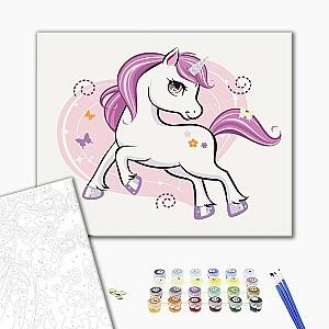 Tablou pe numere BrushMe Unicorn strălucitor 30×40 сm (fără cutie)