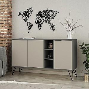 Tumba pentru televizor DECO Clara Anthracite/Light Mocha