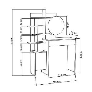 Masa de machiaj DECO Mup White/Oak