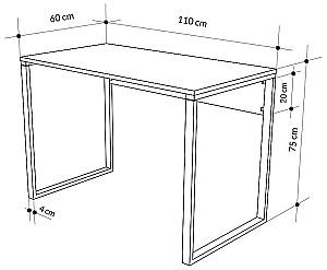 Masa de birou DECO Inna Retro Grey(Gri)