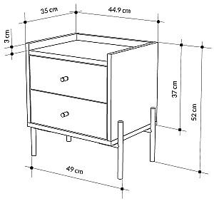 Noptiera DECO Malta 2S Alb