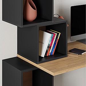 Masa de birou DECO Balance Saphite Oak (Stejar) / Silky Black (Negru) / Saphite Oak (Stejar)