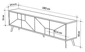 Tumba pentru televizor DECO Dune Lotus (Negru)