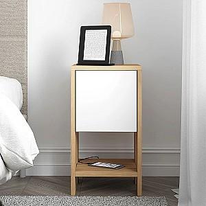 Noptiera DECO Ema Saphire Oak(Stejar)/White(Alb)